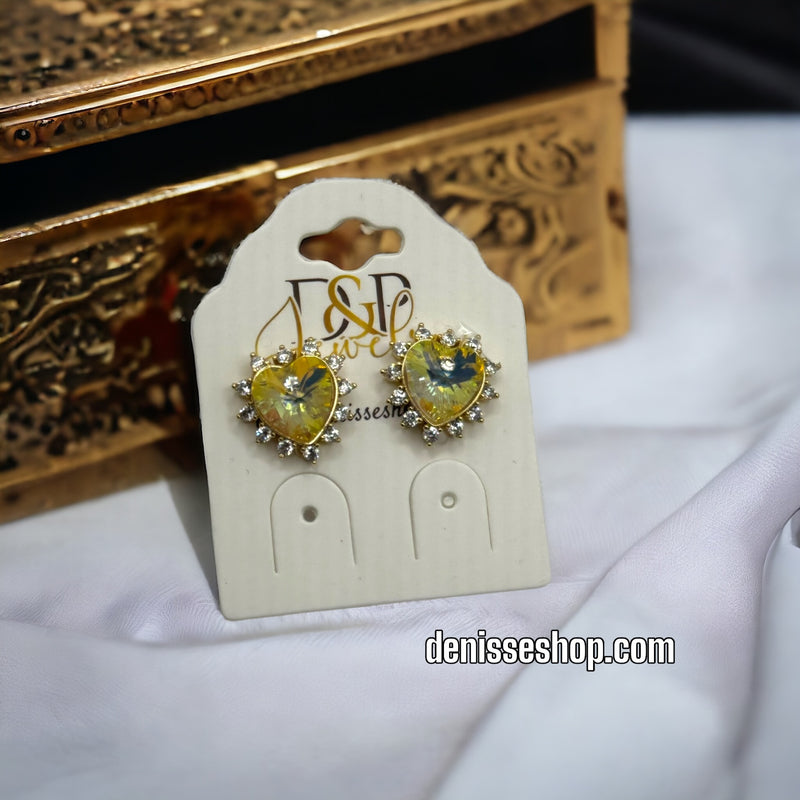 14K HEART EARRING E311