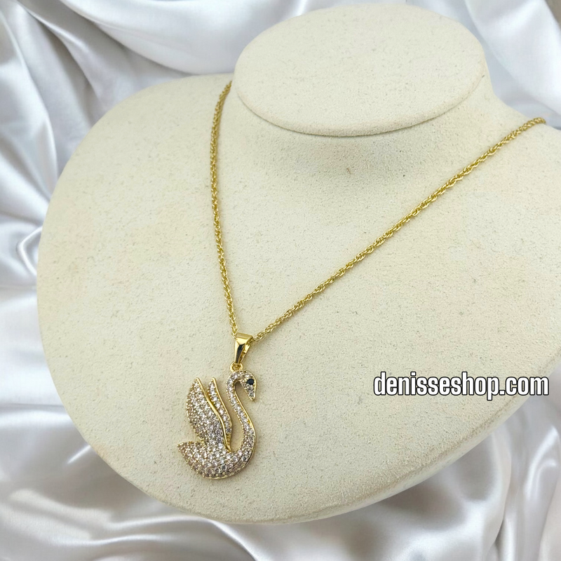 14K SWAN NECKLACE 18&