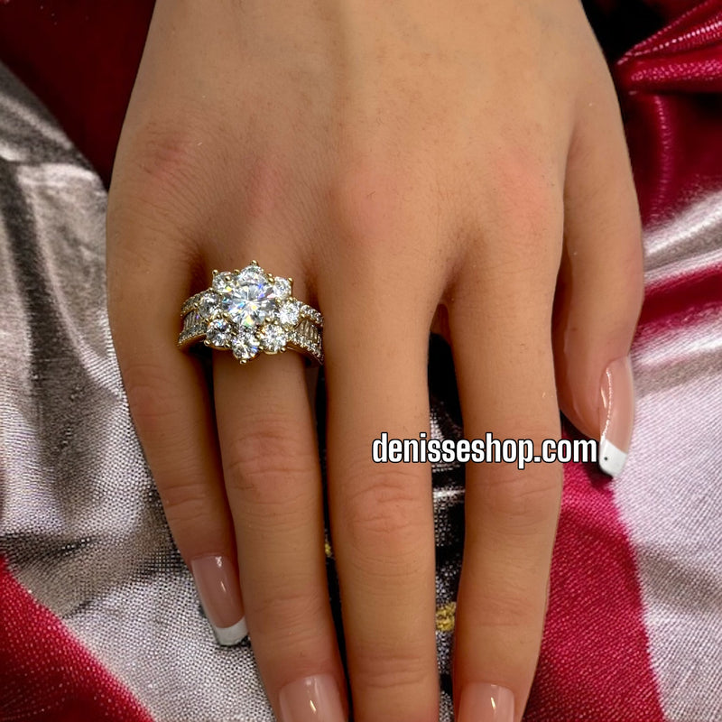 14K WHITE STONE RING RG133