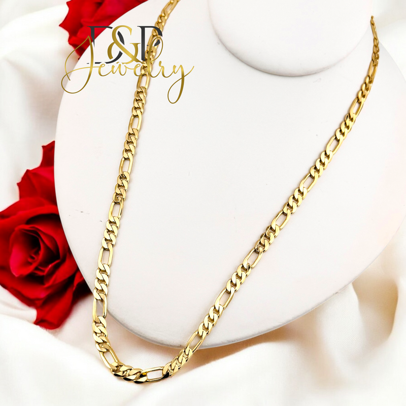 14K FIGARO CHAIN CH118 6mm
