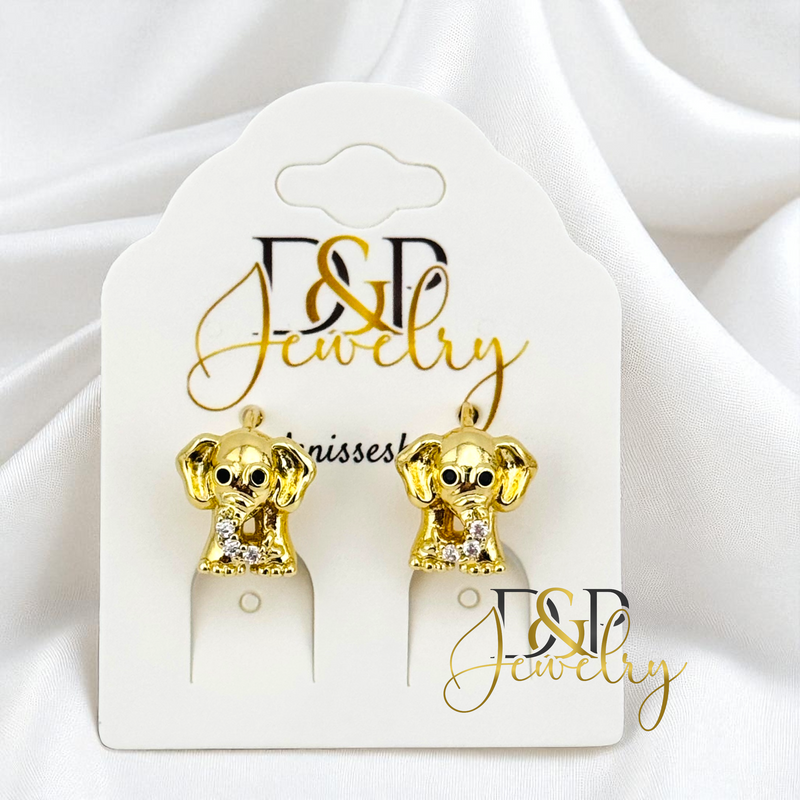 14K ELEPHANT HOOP EARRING HP756