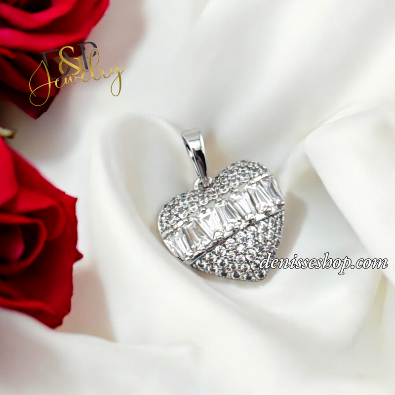 SILVER WOMEN/GIRL HEART PENDANT P694