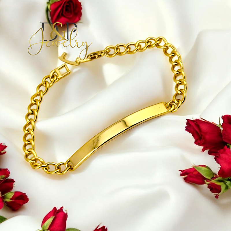 14K PLAQUE CUBAN BRACELET BR745