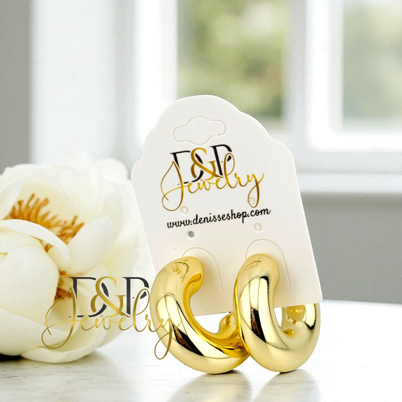 14K FASHION GOLD HOOP HP726