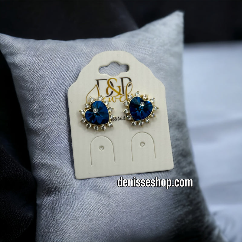 14K HEART EARRING E311