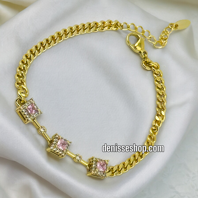 14K PINK STONE BRACELET BR421