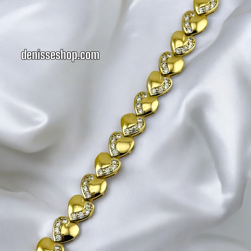 14K /WOMAN HEART LINK BRACELET BR578