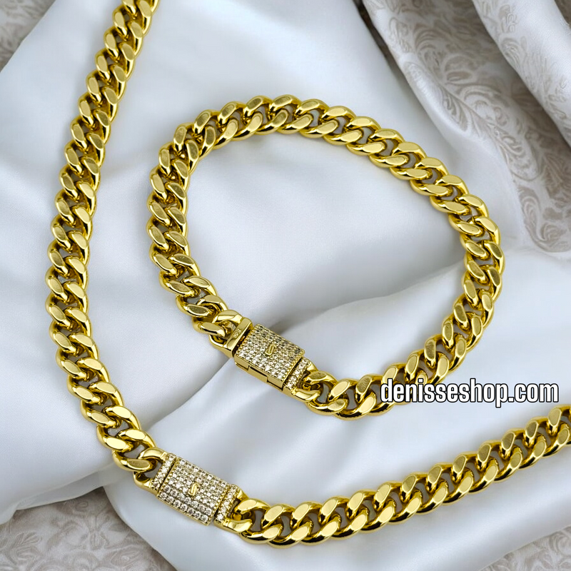 14K MONACO NECKLACE AND BRACELET SET N136