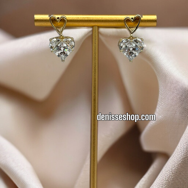 14K HEART EARRINGS E353