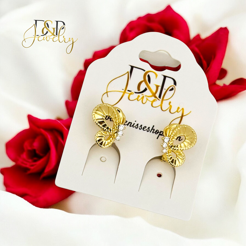 14K BUTTERFLY DESIGN HOOP HP694
