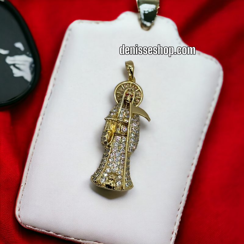 14K SANTA MUERTE MEN PENDANT P307