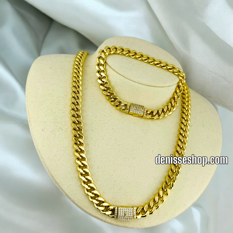 14K MONACO NECKLACE AND BRACELET SET N136