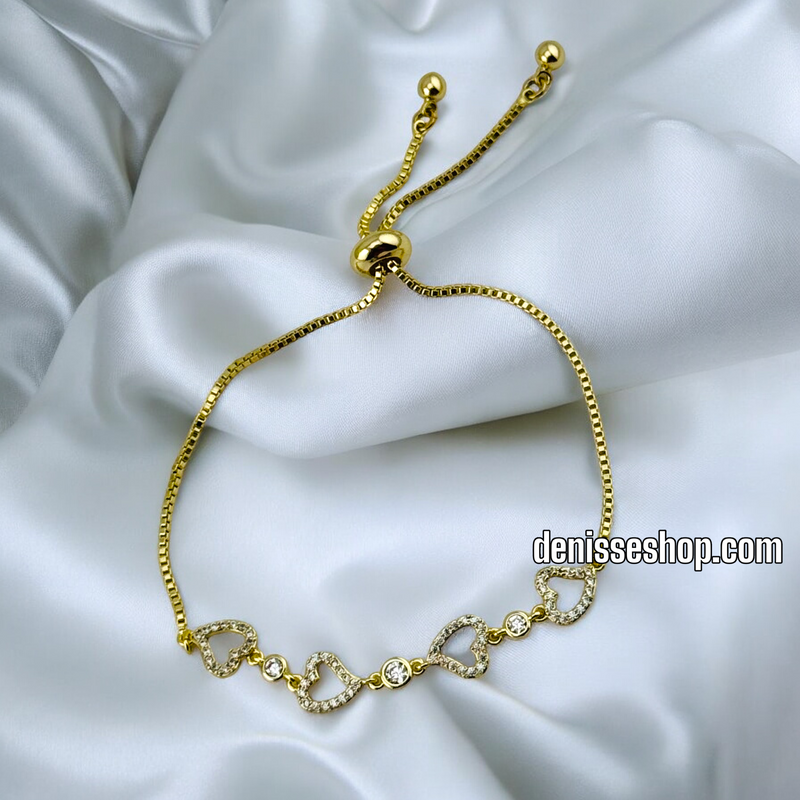 14K /WOMAN TINI HEART LINKS BRACELET BR584