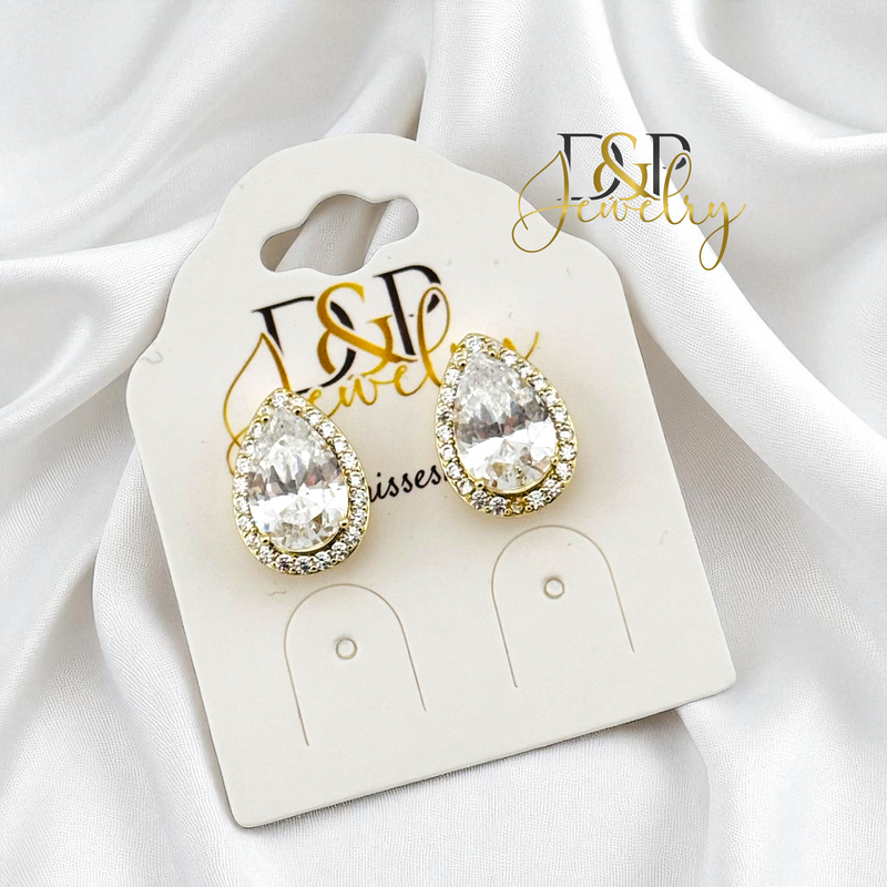 14K WHITE FASHION DROP EARRING E910