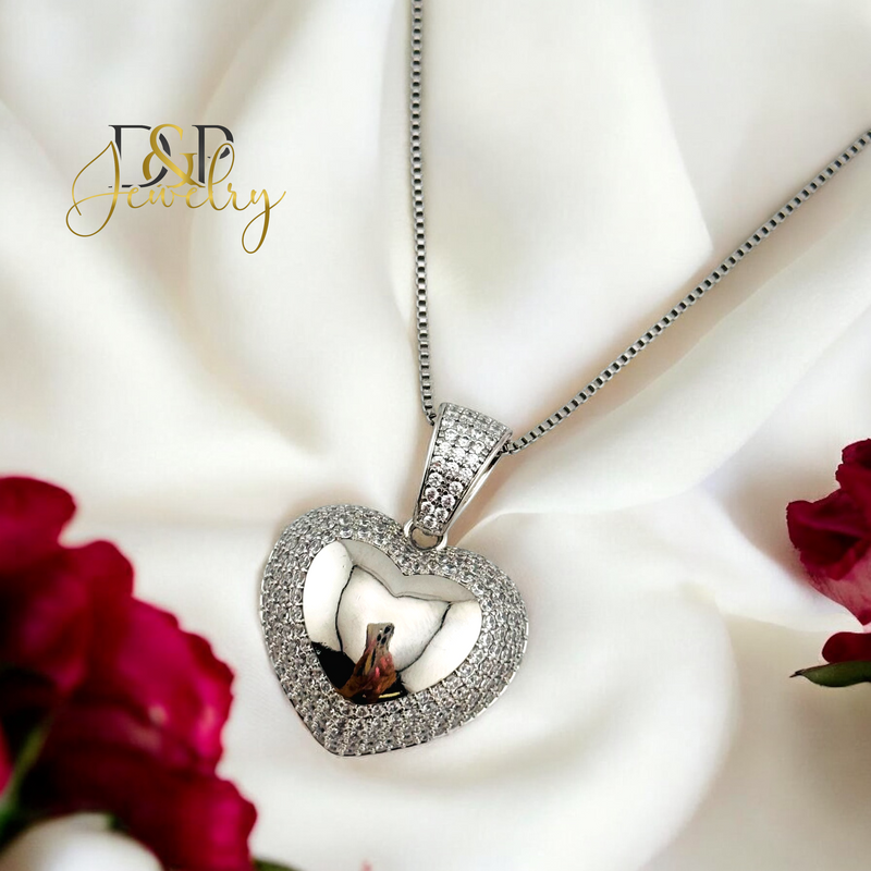 SILVER BIG HEART PENDANT P805