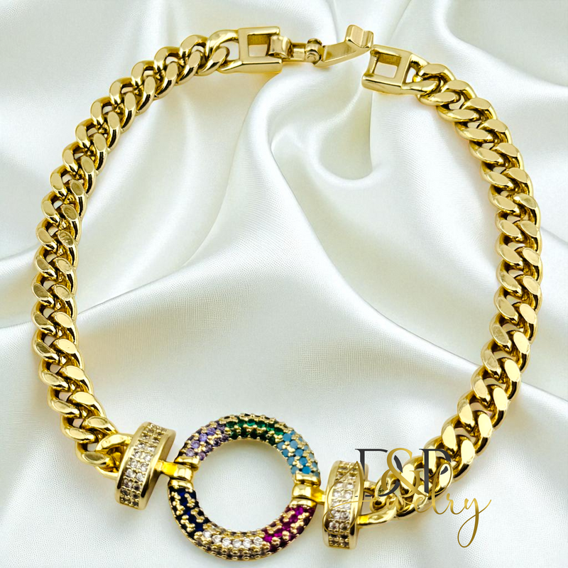 14 GOLD CUBAN BRACELET BR844