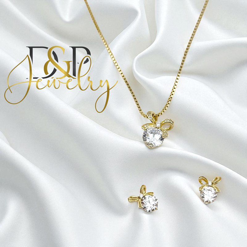 14K BOW NECKLACE SET N276