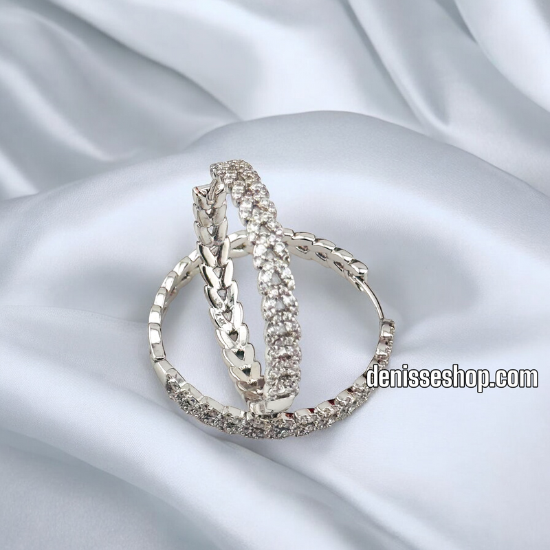 SILVER MEDIUM HOOP EARRING HP615