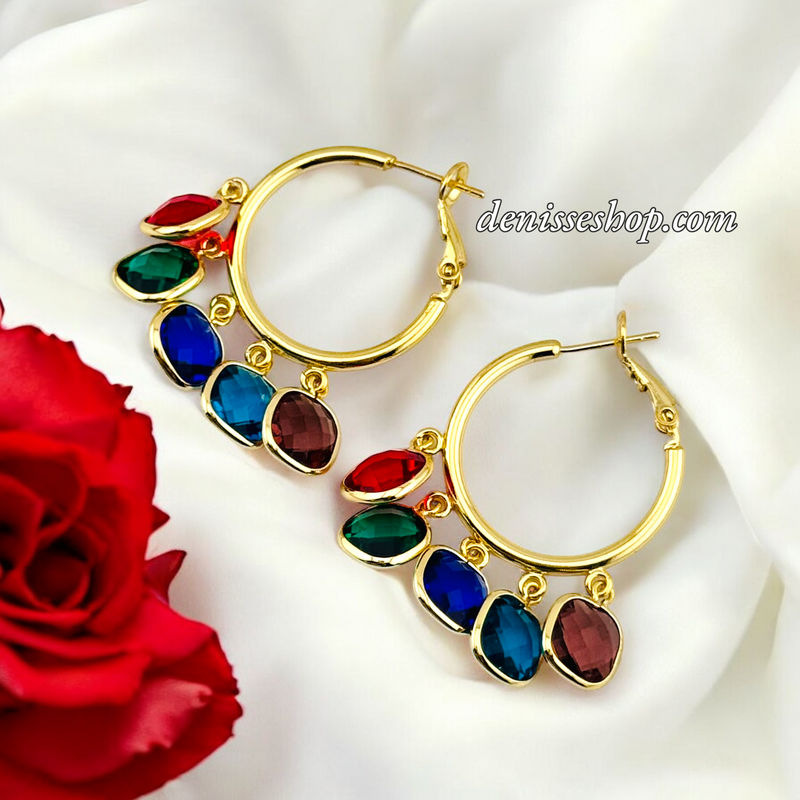 14K MULTICOLOR GOLD HOOPS HP620