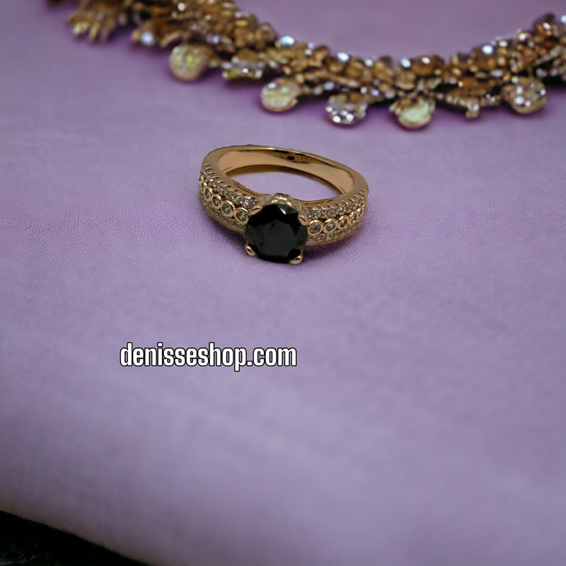 18K Black Stone Ring RG107