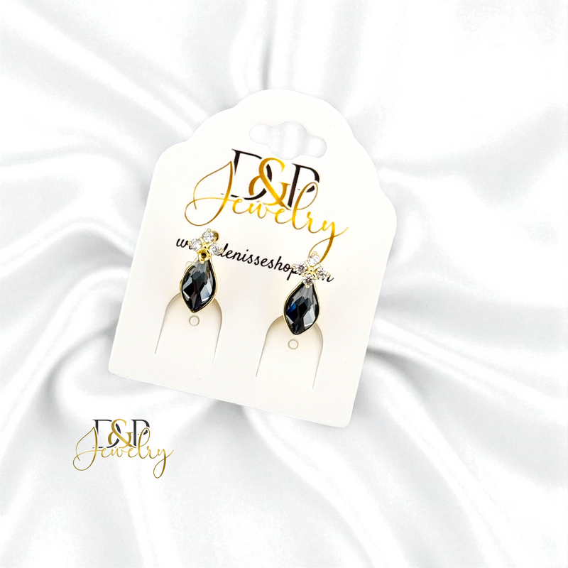 14K BLACK HUGGIE EARRING E1037