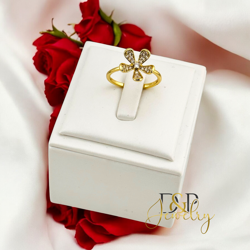 14K SMALL FLOWER RING RG363