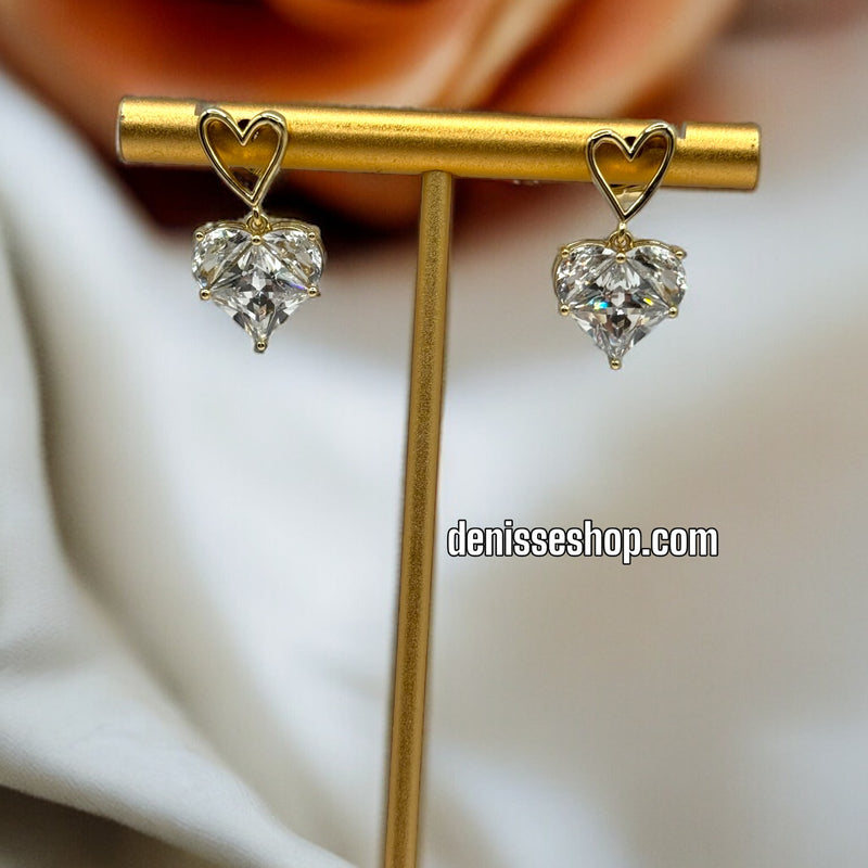 14K HEART EARRINGS E353