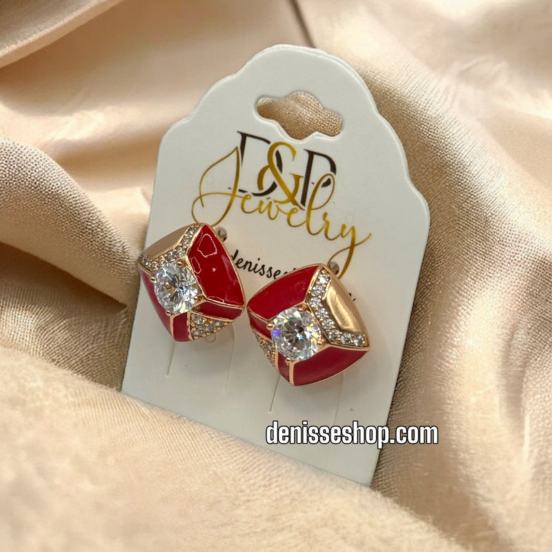 18K RED EARRINGS E414