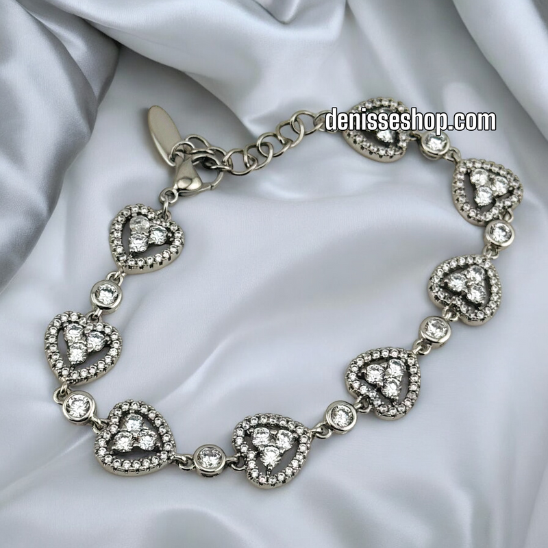 14K WOMEN HEART SILVER  BRACELET BR605