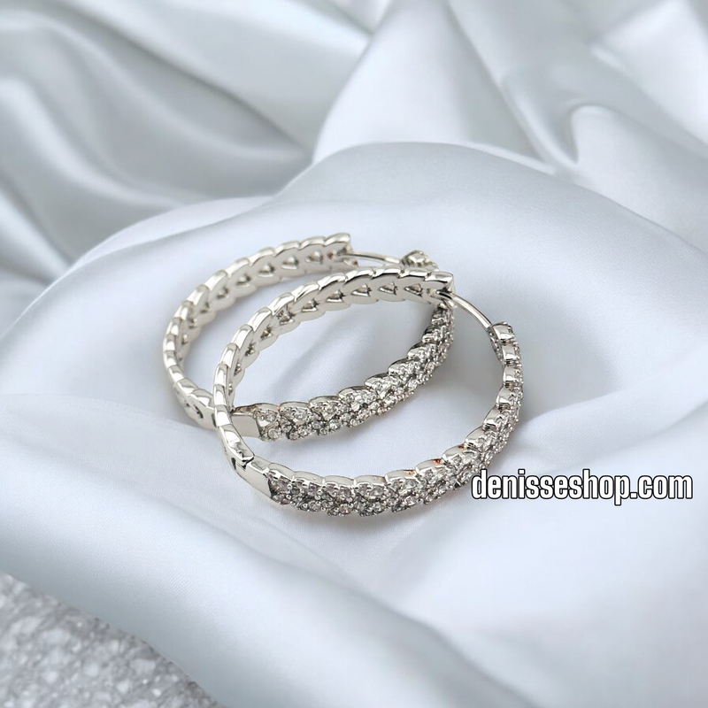 SILVER MEDIUM HOOP EARRING HP615