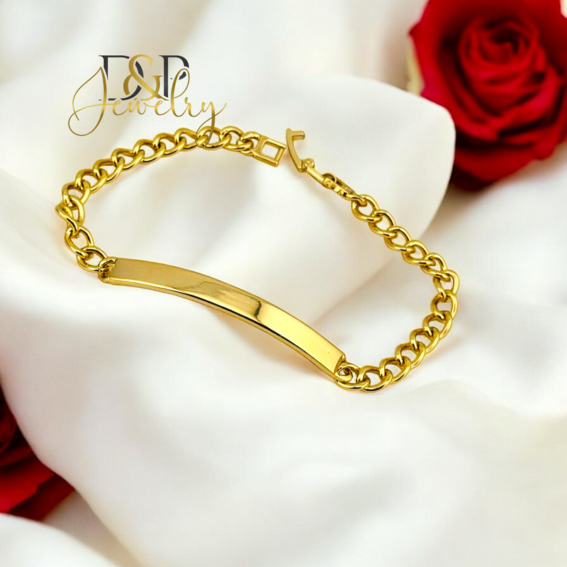 14K PLAQUE CUBAN BRACELET BR745