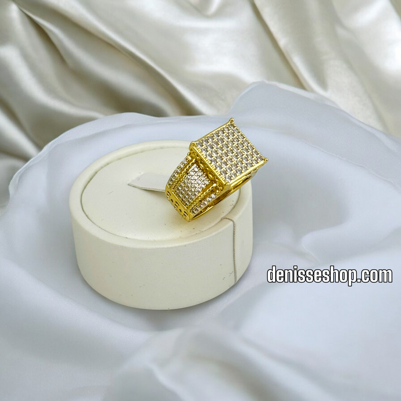 14K WOMEN BLING SQUARE RING RG298