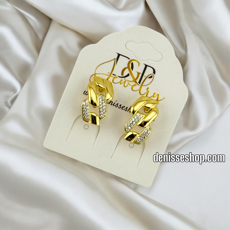 14K GOLD / LINK EARRING E704