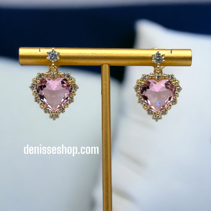 Pink Heart Earrings E203