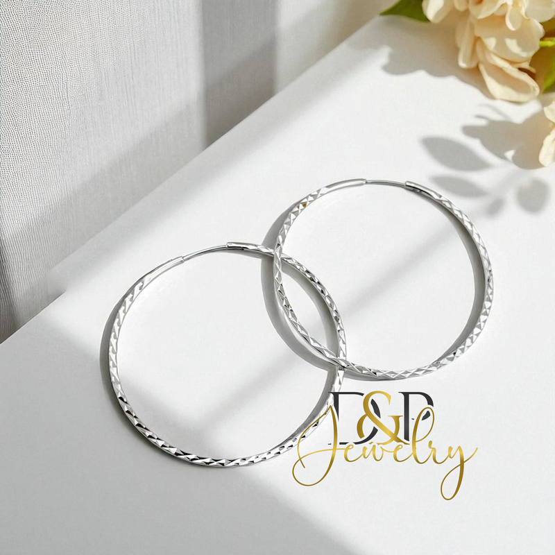 SILVER HOOP EARRING HP736