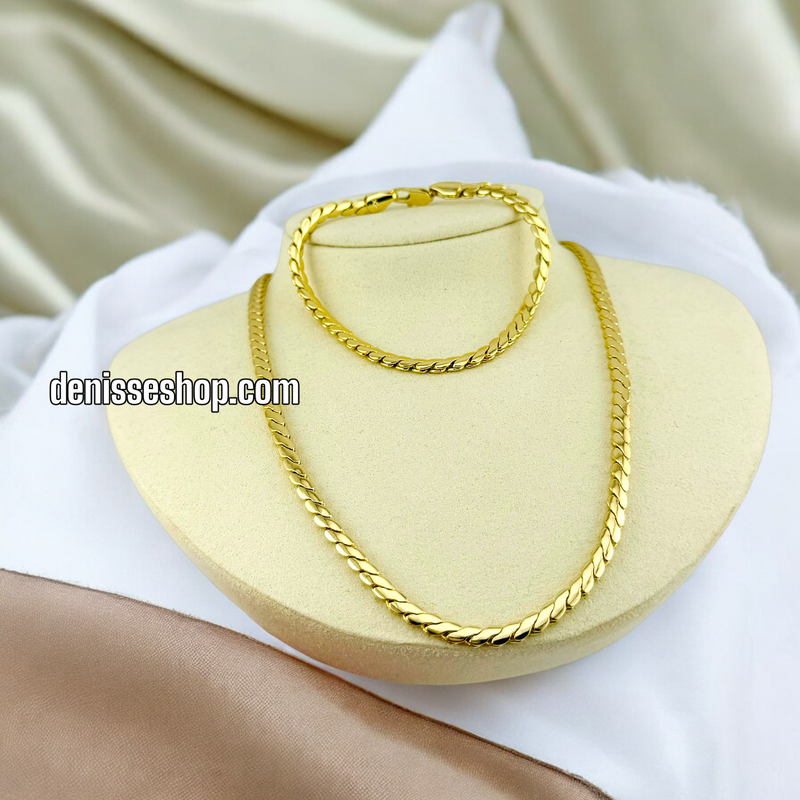 14K GOLD  NECKLACE AND BRACELET SET N35