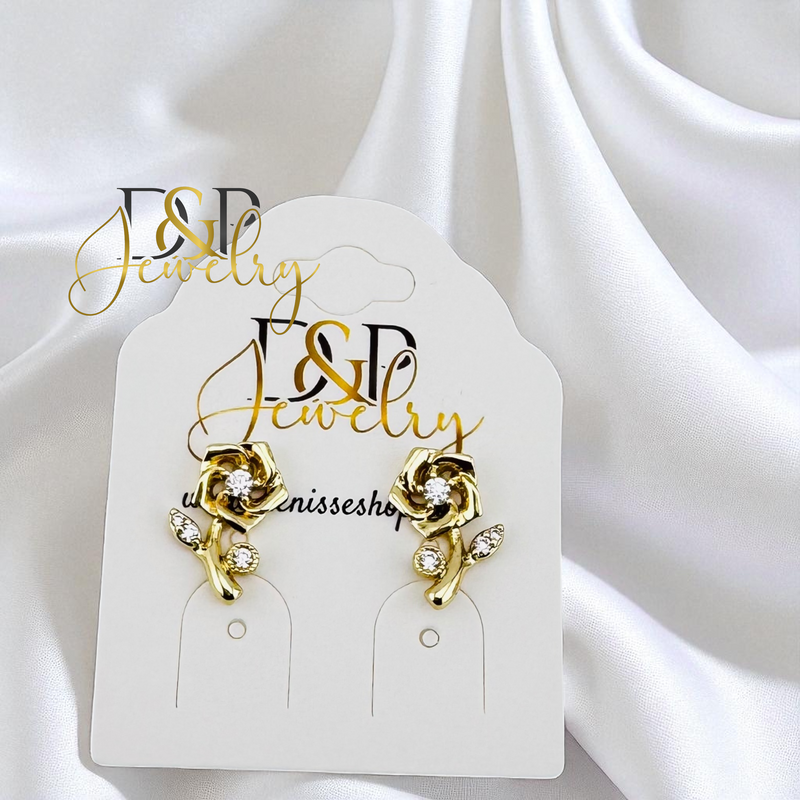 14K GOLD/CUTE FLOWER EARRING E1003