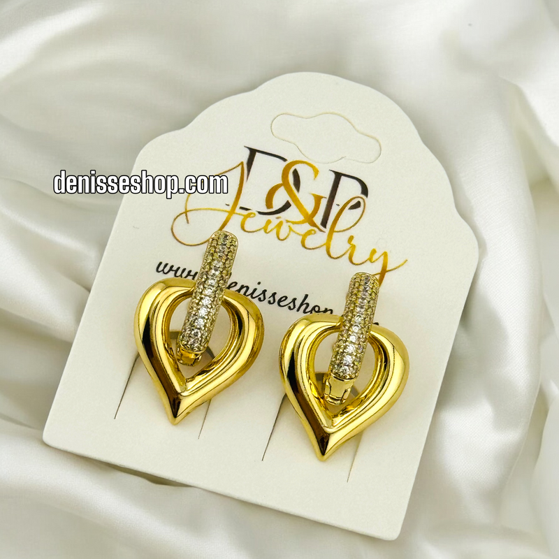 14K GOLD AND WHITE STONE EARRING E660