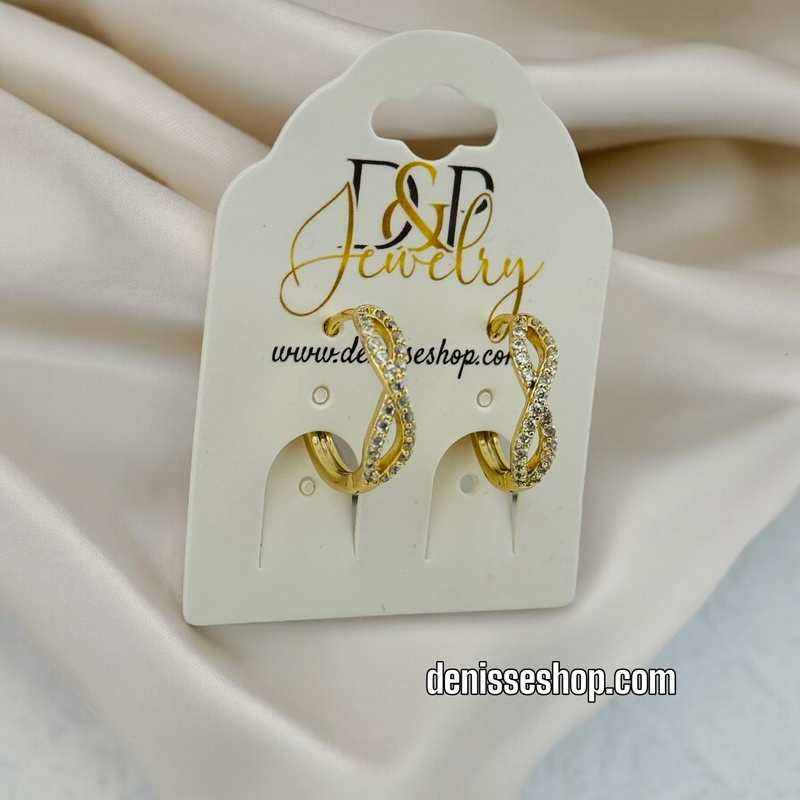 14K INFINITY SMALL GOLD HOOPS HP393