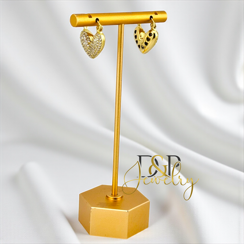 14K SMALL HEART HOOP EARRING HP842