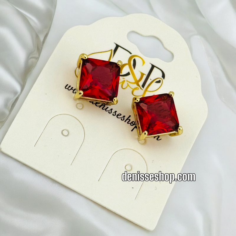 14K RUBY EARRING E579