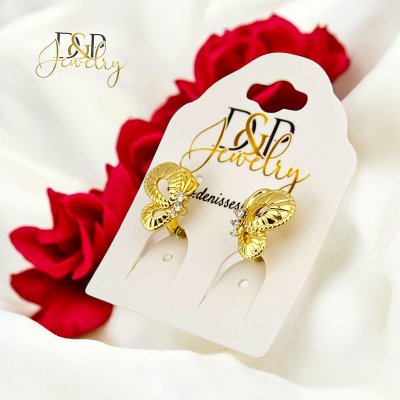 14K BUTTERFLY DESIGN HOOP HP694