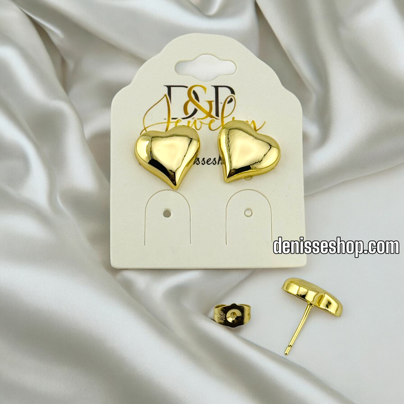 14K GOLD HEART SHAPE EARRING E657