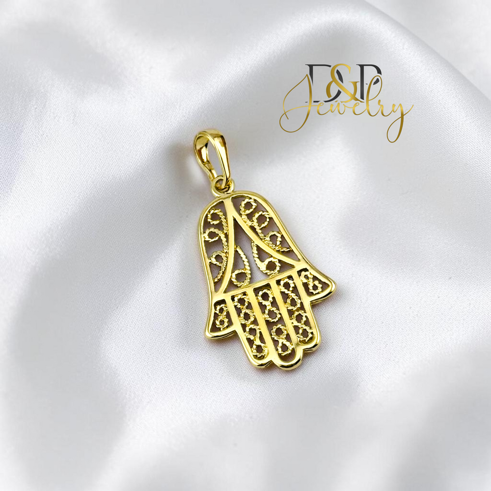 Fatima☆プロフ必読 　VARIOUS LUXURY 24金 14K GOLD PLATED FATIMA HAND PENDANT P1071 – D&P COSMETICS LLC