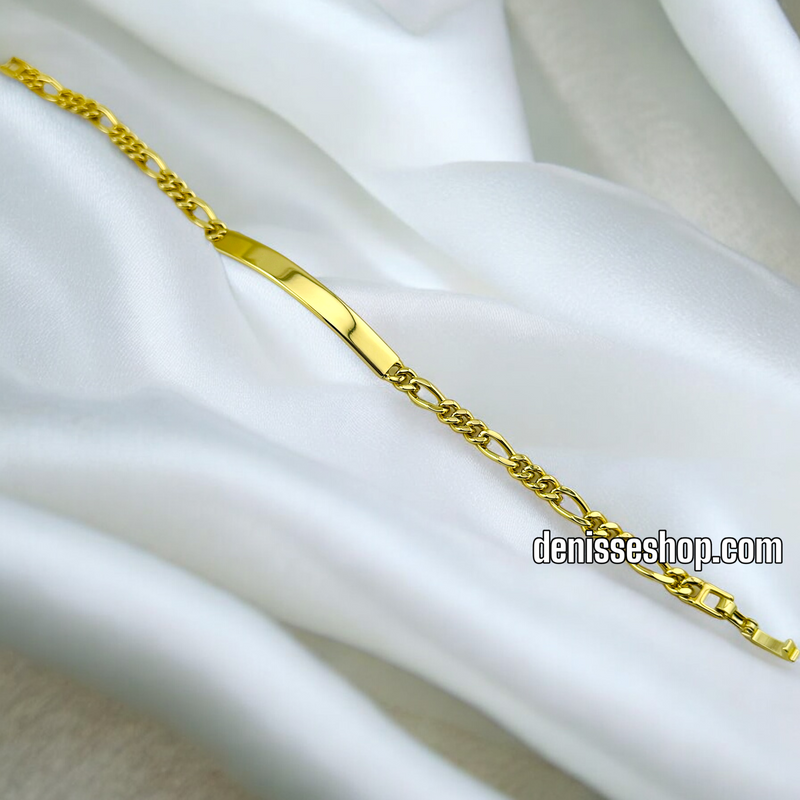 14K GOLD FIGARO BRACELET BR477