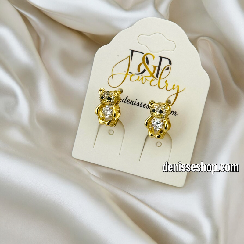 14K BEAR HUGGIE EARRING E792