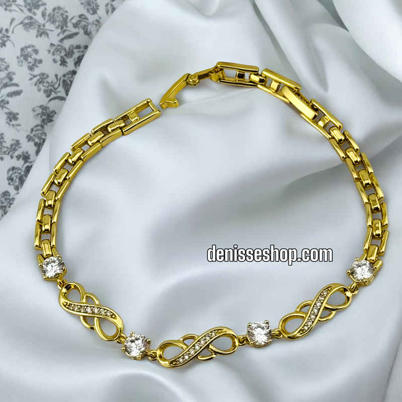 14K / WHITE STONE/ INFINITY  BRACELET  BR509