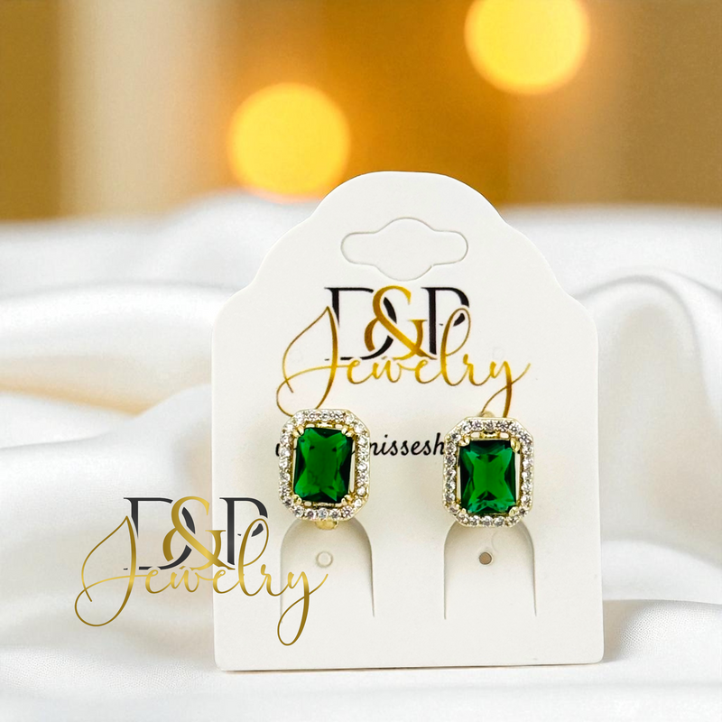 14K GREEN EARRING E917