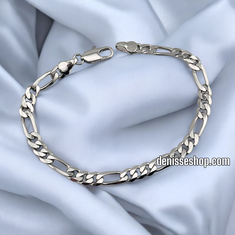 FIGARO CUBAN SILVER BRACELET 8&