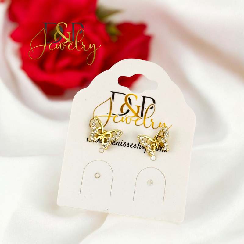 14K BUTTERFLY EARRING E890